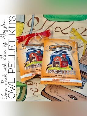 Two OBDK Barn Owl Pellet Packs with Goggles Set
